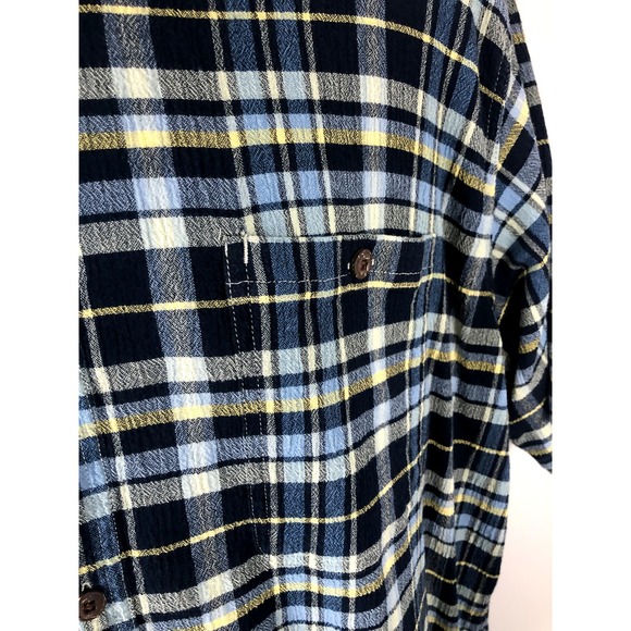 Patagonia Men's Short Sleeve Button Down Shirt Size XL Organic Cotton Blue Plaid - Picture 4 of 15